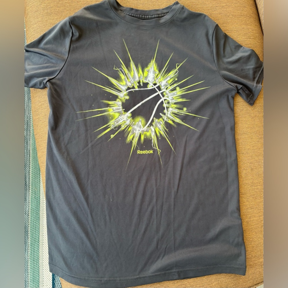 Reebok Gray T-Shirt with Neon Green Graphic